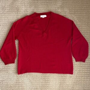 ViVI V-Neck Sweater in Bold Red